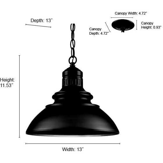 Adda LED 13.25 inch Powder Coated Black Outdoor Hanging Lantern